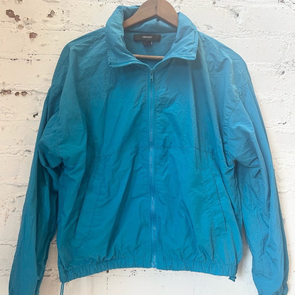 Forever 21 Teal Windbreaker Jacket